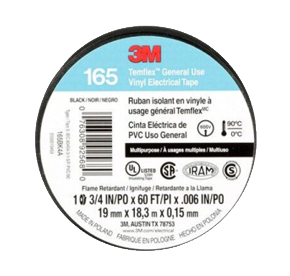 BLACK 3/4X60' TREMPLEX ELECTRICAL TAPE(1711)