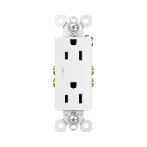 [885W] 15A, DECORA FLUSH PLUG, WHITE, 10P/PK